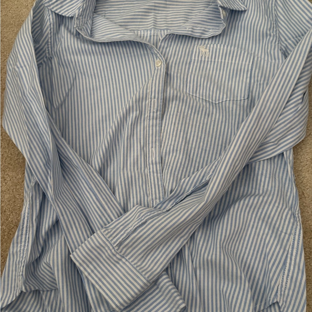 Abercrombie & Fitch Light Blue Striped Shirt